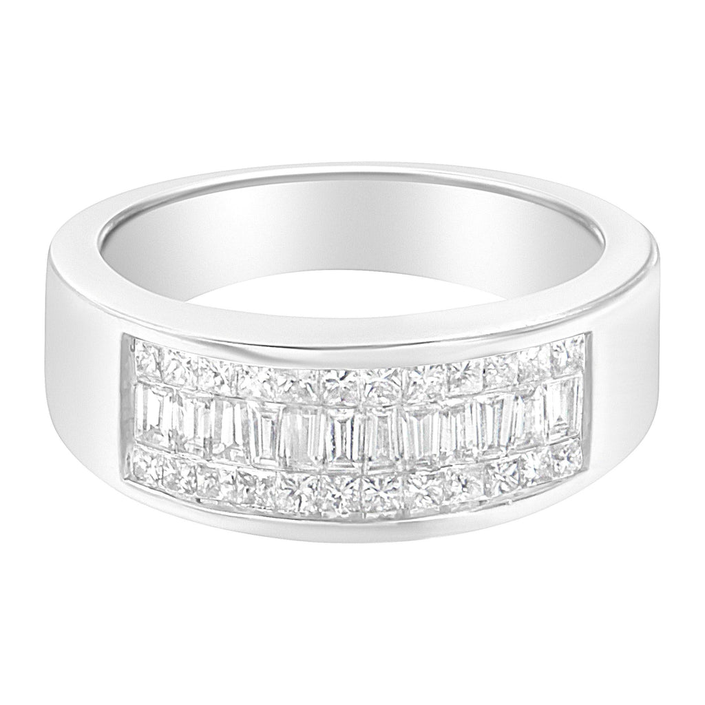 14K White Gold Princess and Baguette-cut Diamond Ring (1.0 Cttw, H-I Color, VS2-SI1 Clarity)-0