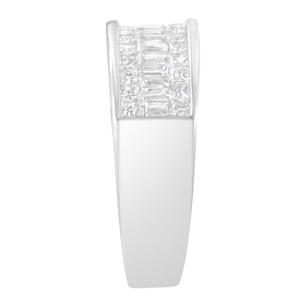 14K White Gold Princess and Baguette-cut Diamond Ring (1.0 Cttw, H-I Color, VS2-SI1 Clarity)-4