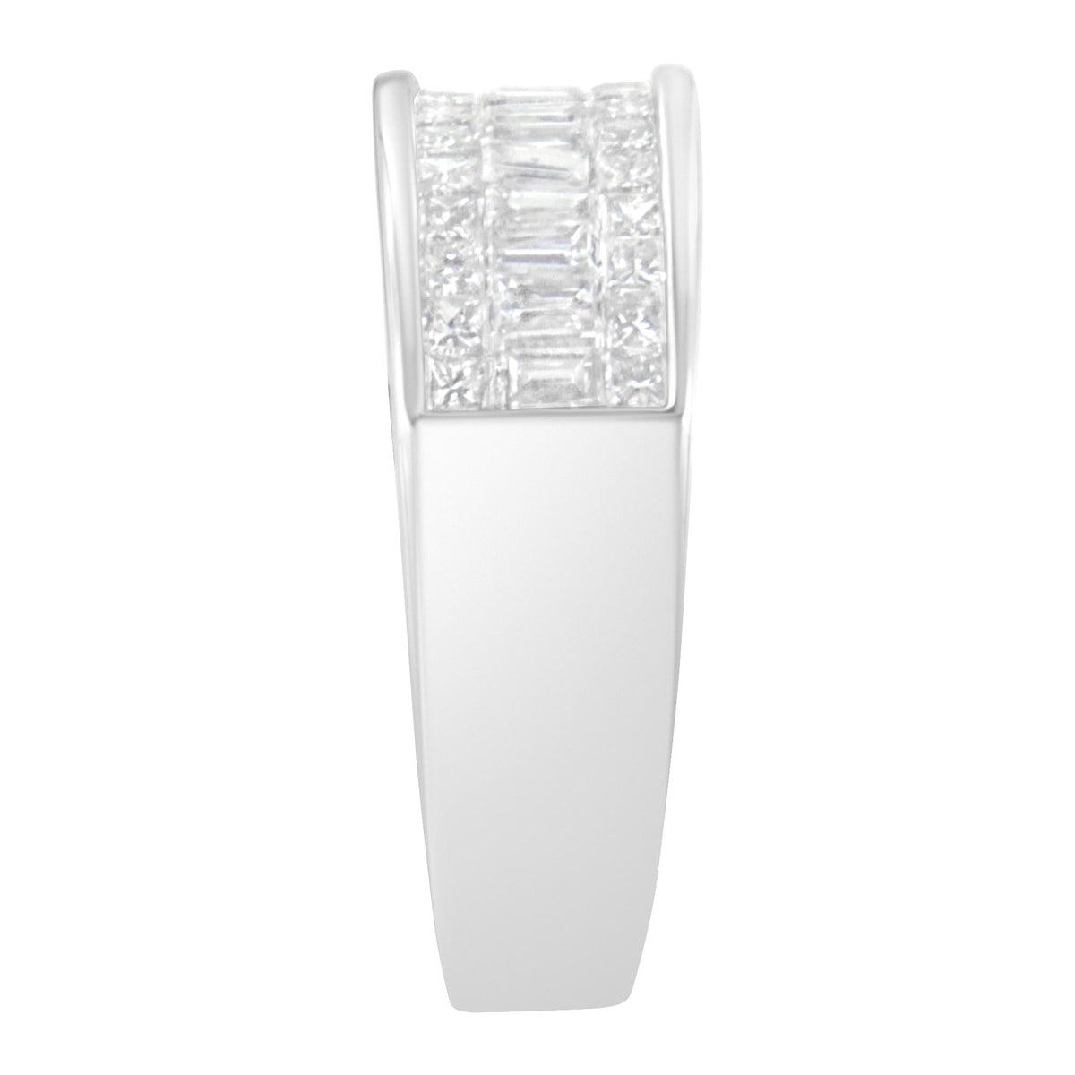 14K White Gold Princess and Baguette-cut Diamond Ring (1.0 Cttw, H-I Color, VS2-SI1 Clarity)-4