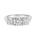 14K White Gold Lab Grown Diamond 3 Stone Ring Band (F-G Color, VS1-VS2 Clarity)-1