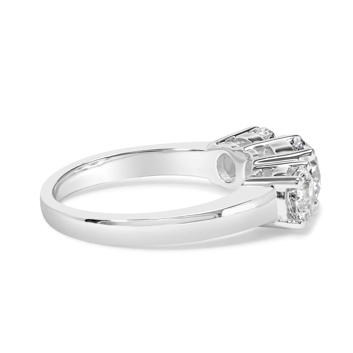 14K White Gold Lab Grown Diamond 3 Stone Ring Band (F-G Color, VS1-VS2 Clarity)-3