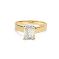 IGI Certified 14K Yellow Gold 2 Cttw Emerald-Cut Lab-Grown Diamond Wide Band Engagement Ring