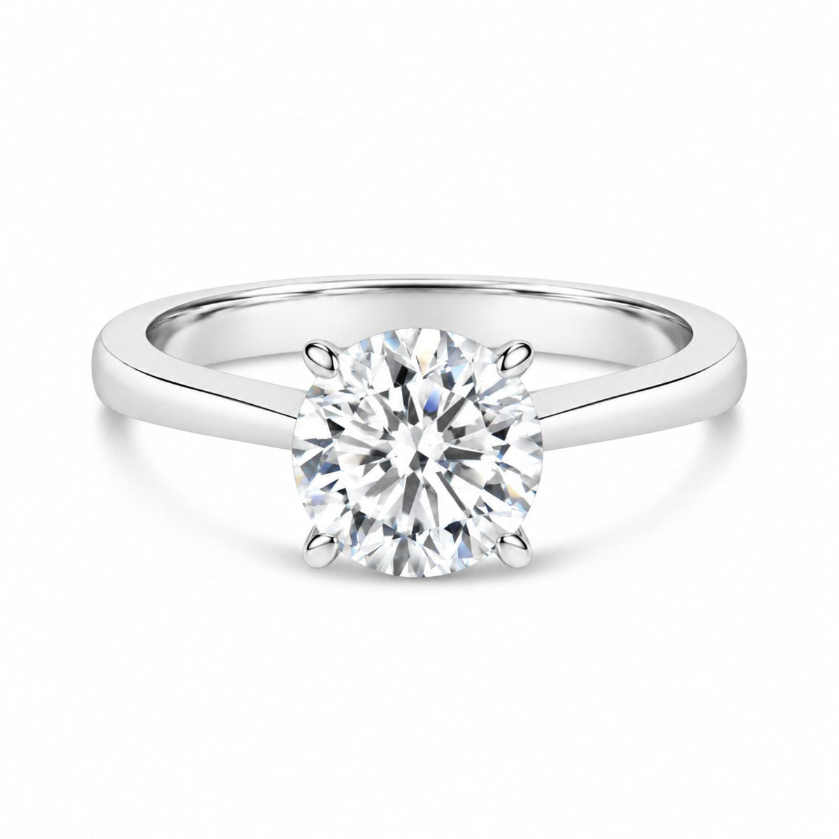 IGI Certified 14K White Gold 2.0 Cttw Round Lab Grown Diamond Solitaire Engagement Ring-0