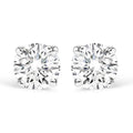 AGS Certified 14K White Gold 1.0 Cttw 4-Prong Set Brilliant Round-Cut Solitaire Diamond Push Back Stud Earrings (G-H Color, SI2-I1 Clarity)