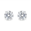 Certified Diamond Solitaire Stud Earrings in 14K White Gold