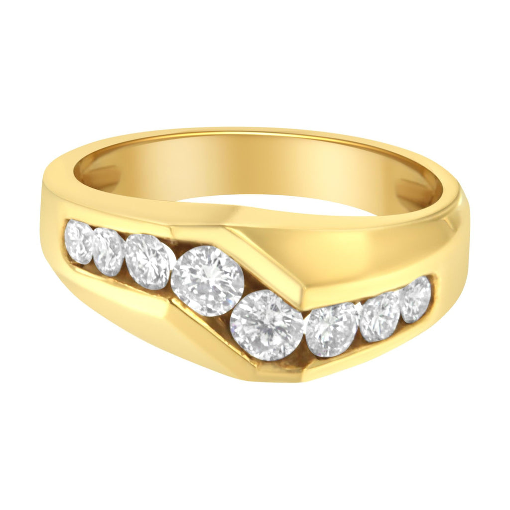 Men's Z-Set Diamond Band Ring in 14K Yellow Gold