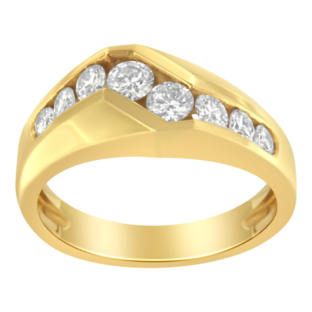 Men's Z-Set Diamond Band Ring in 14K Yellow Gold