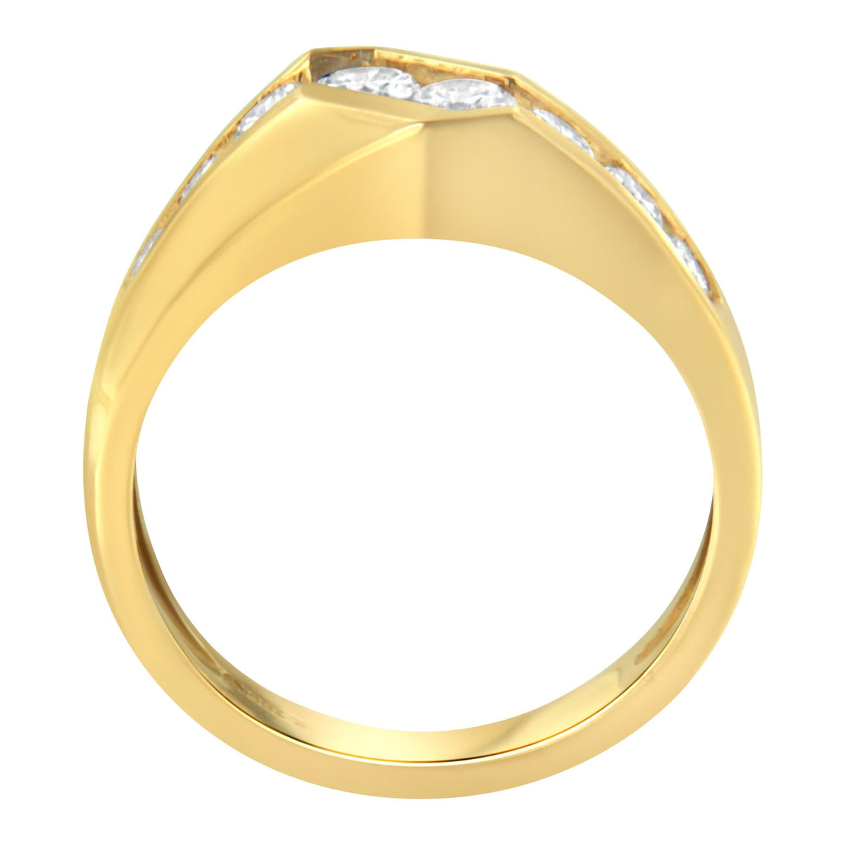 Men's Z-Set Diamond Band Ring in 14K Yellow Gold