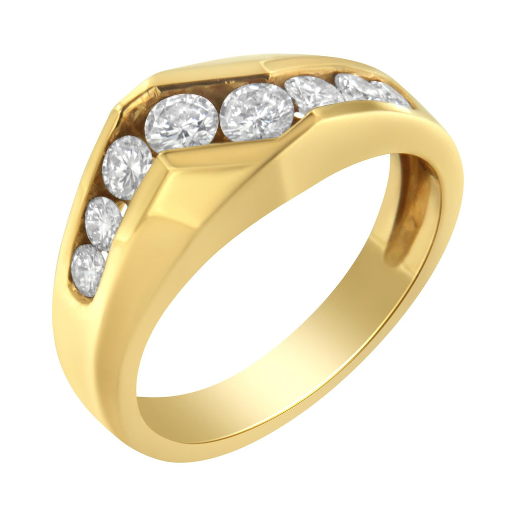 Men's Z-Set Diamond Band Ring in 14K Yellow Gold