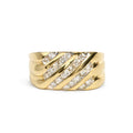 Men's Five-Row Channel Set Diamond Band Ring in 10K Yellow Gold