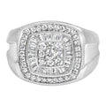 Men's Diamond Halo Band Ring in 14K White Gold