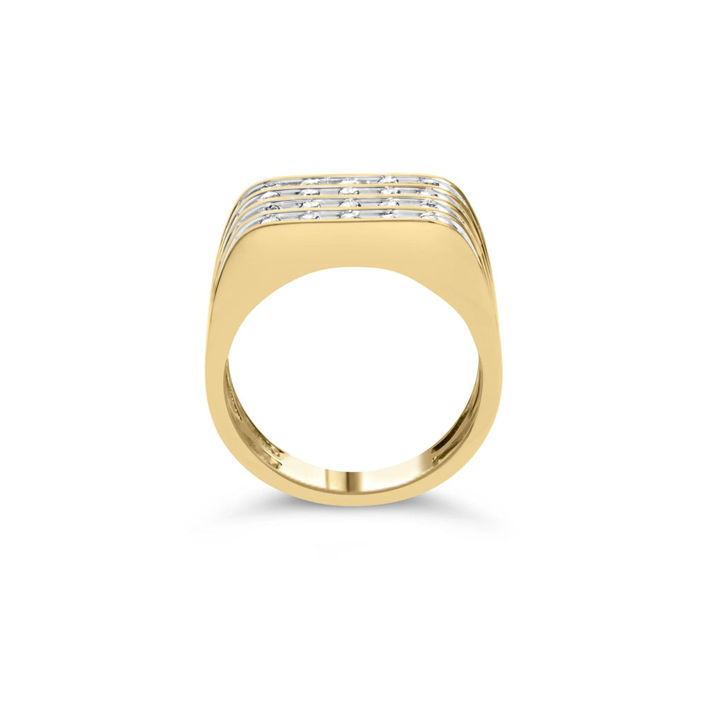 Men's Diamond Multi-Row Band Ring in 10K Yellow Gold