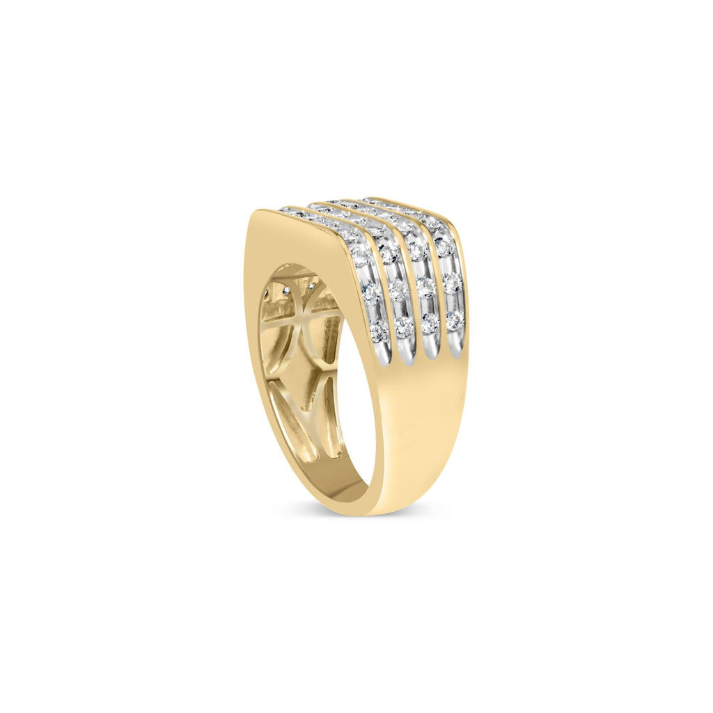 Men's Diamond Multi-Row Band Ring in 10K Yellow Gold