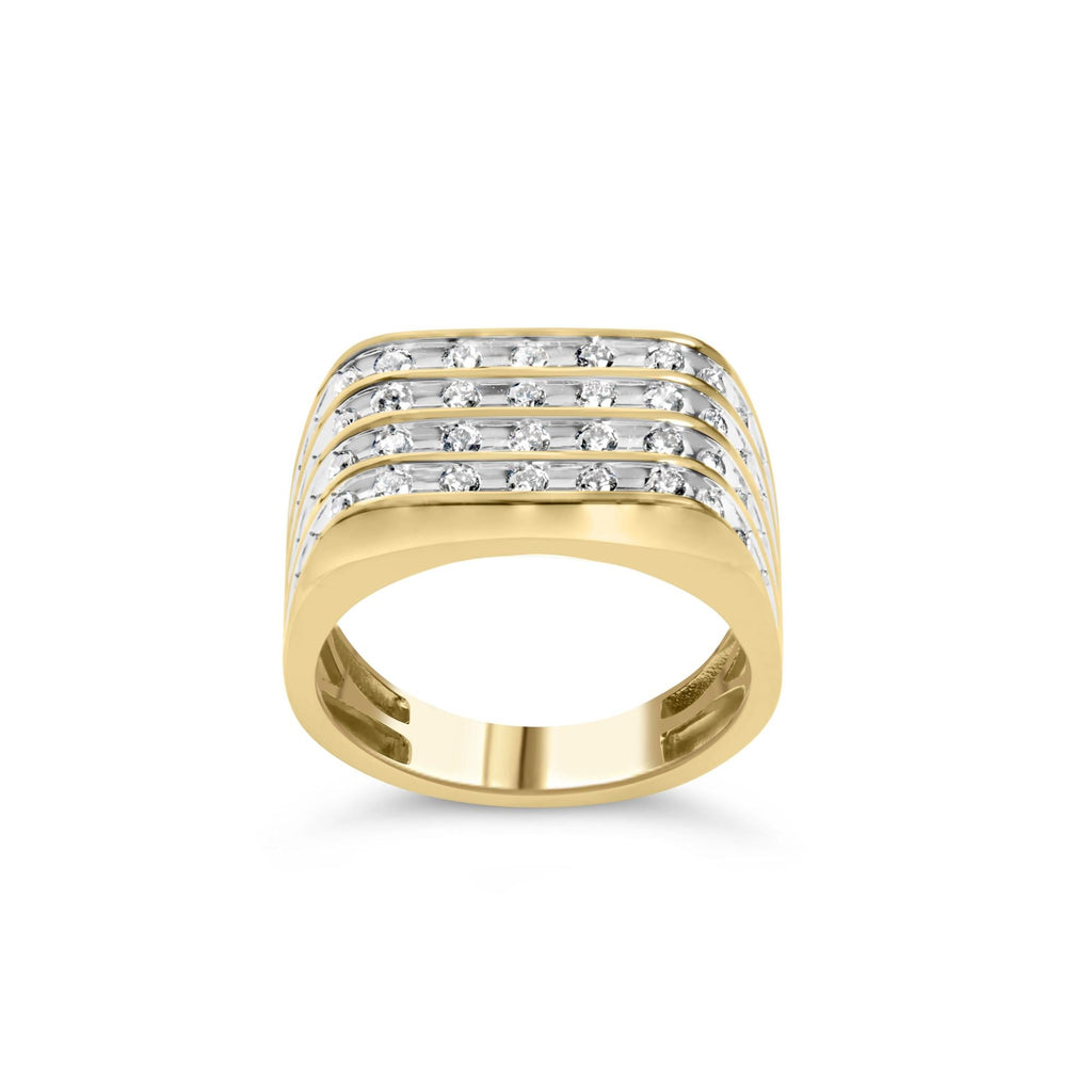 Men's Diamond Multi-Row Band Ring in 10K Yellow Gold