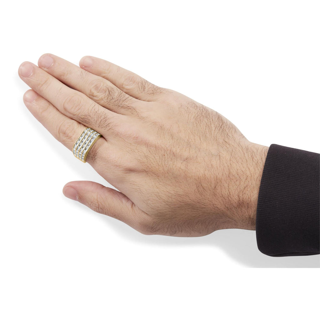Men's Diamond Multi-Row Band Ring in 10K Yellow Gold