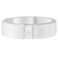 Men's Diamond Channel Band Ring in 14K White Gold