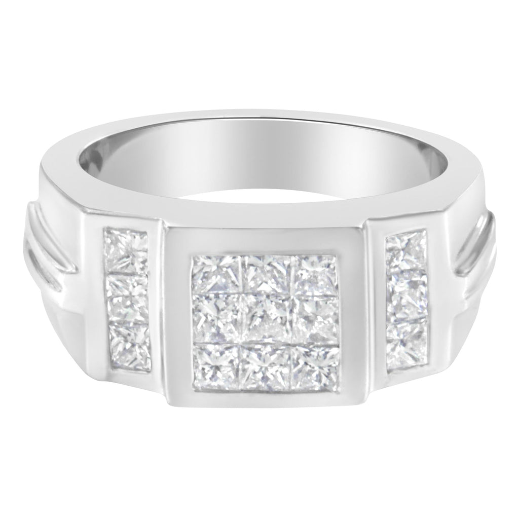 Men's Diamond Cluster Ring in 14K White Gold