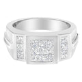 Men's Diamond Cluster Ring in 14K White Gold