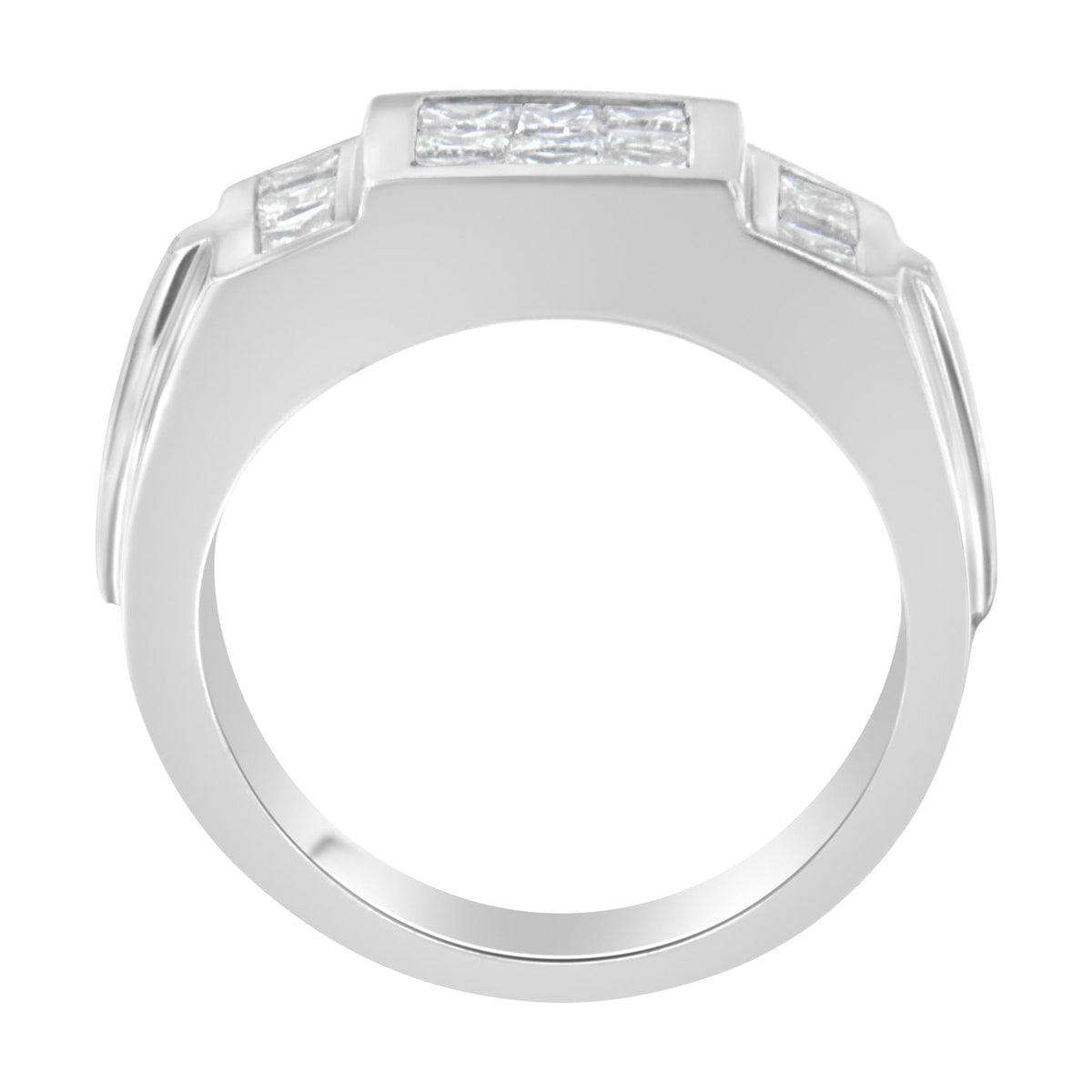 Men's Diamond Cluster Ring in 14K White Gold