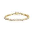 10K Yellow Gold 8.0 Cttw Bezel Set Round Diamond Tennis Bracelet