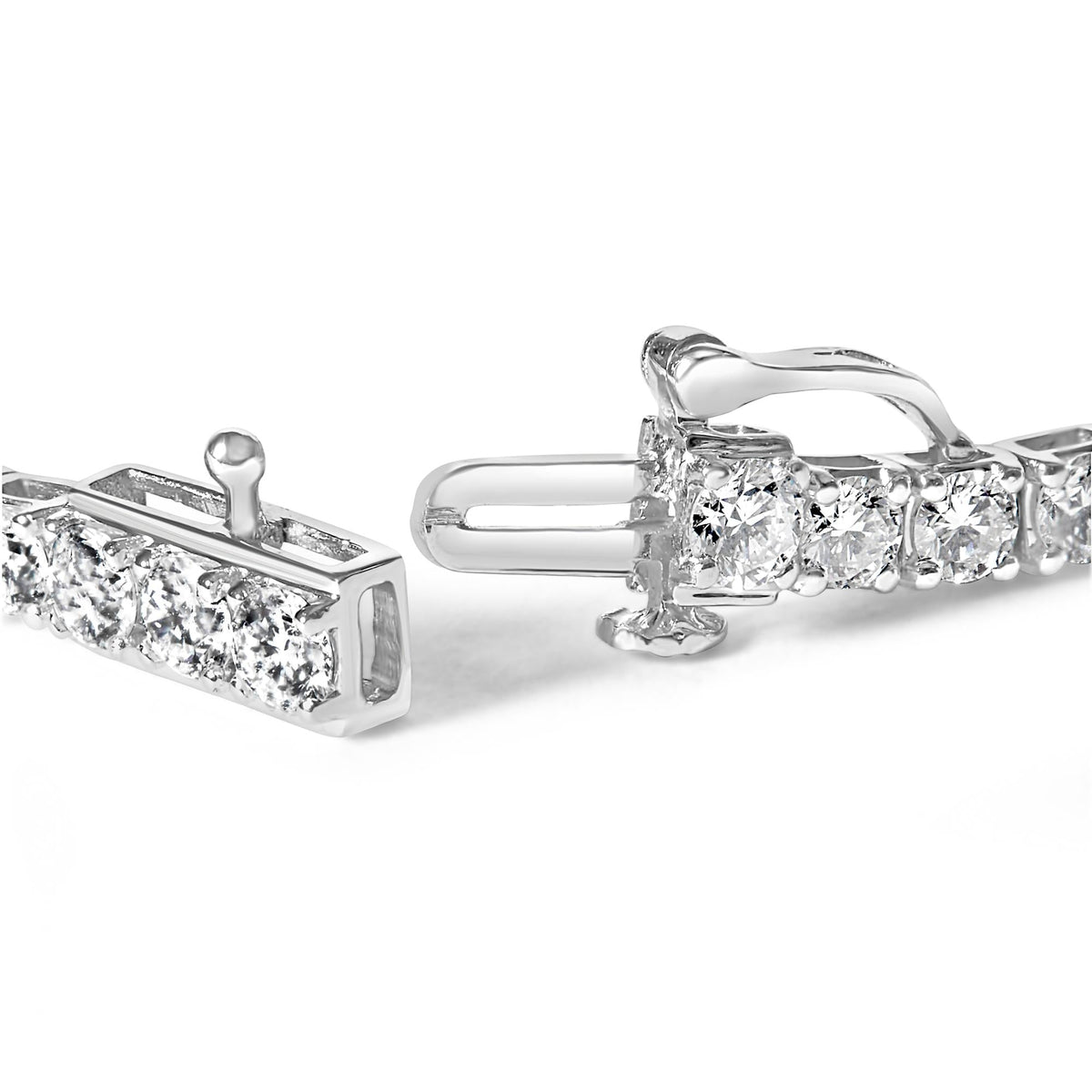 10K White Gold 6.00 Cttw Classic Natural Diamond Tennis Bracelet