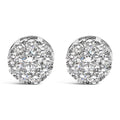 Lab Grown Diamond Halo Stud Earrings in 14K White Gold