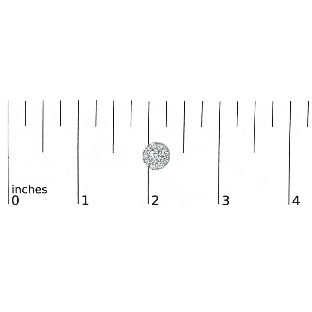 Lab Grown Diamond Halo Stud Earrings in 14K White Gold