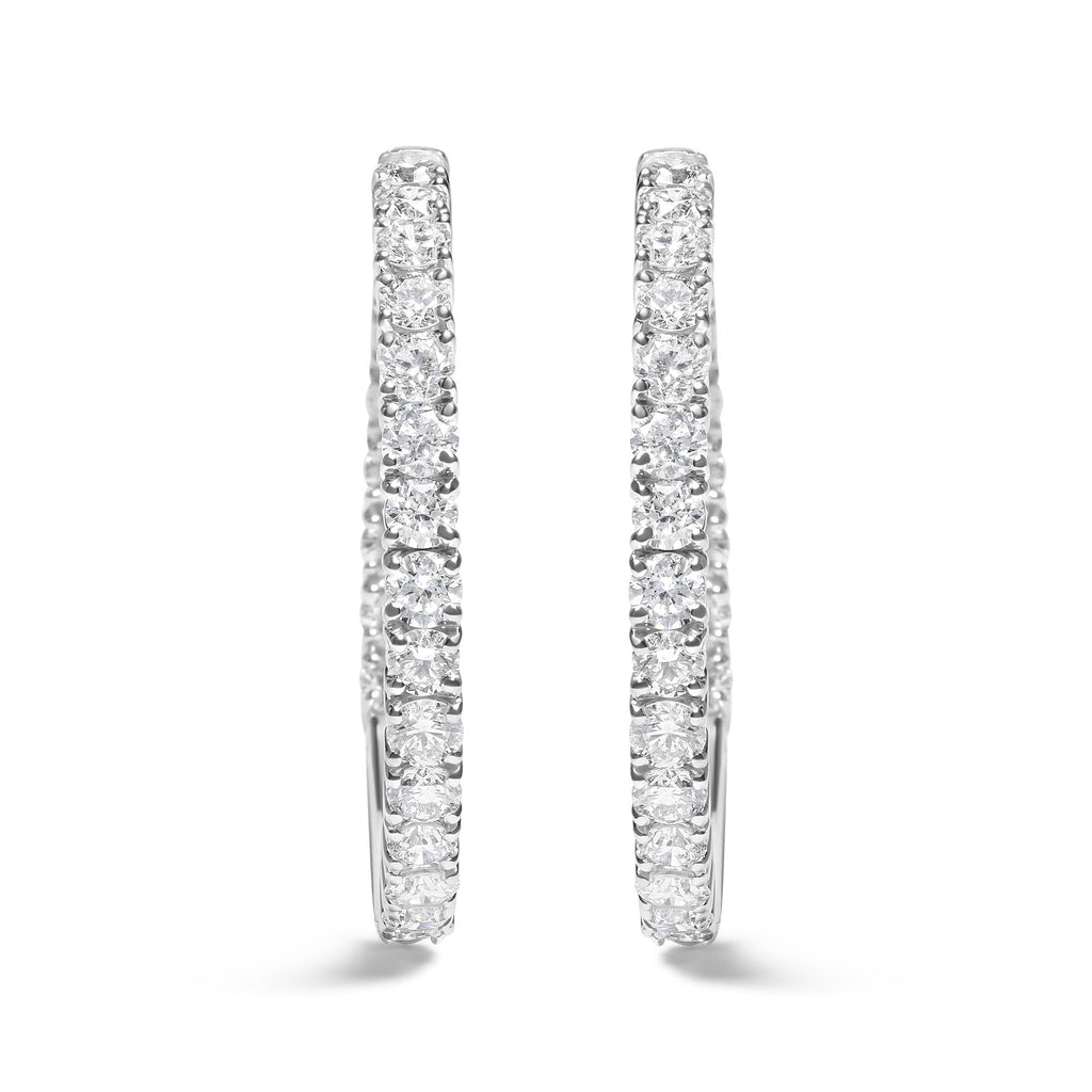 Lab Grown Diamond Inside-Out Hoop Earrings in 14K White Gold