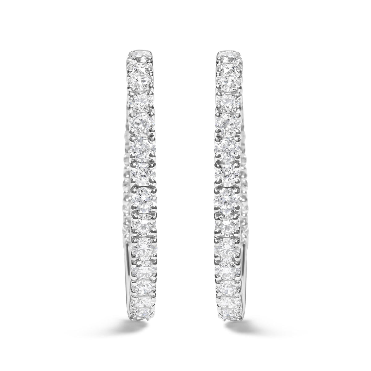 Lab Grown Diamond Inside-Out Hoop Earrings in 14K White Gold