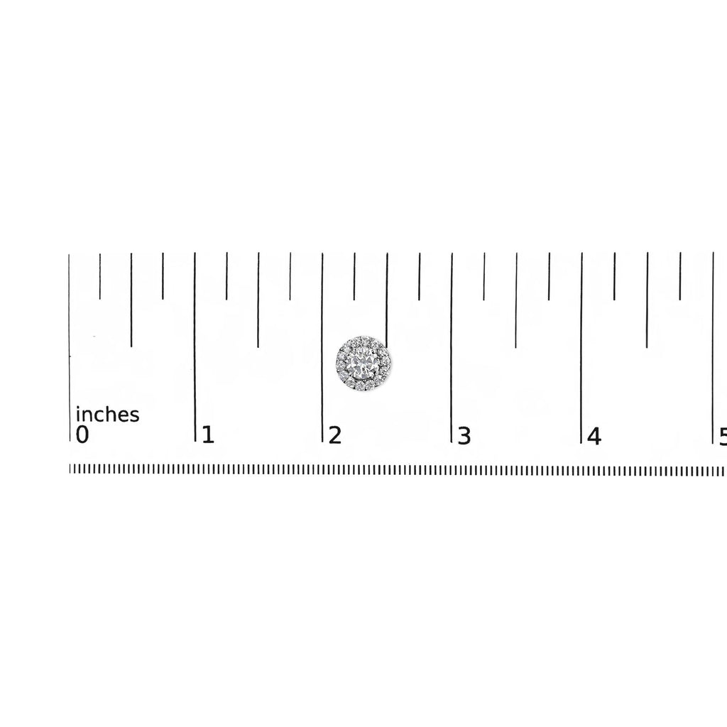 Lab Grown Diamond Hidden Halo Stud Earrings in 14K White Gold
