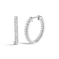 14K White Gold 3.00 Cttw Princess Diamond Inside Out Elongated Hoop Earrings