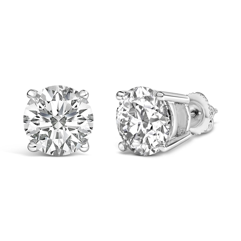 Lab Grown Diamond Solitaire Stud Earrings in Platinum