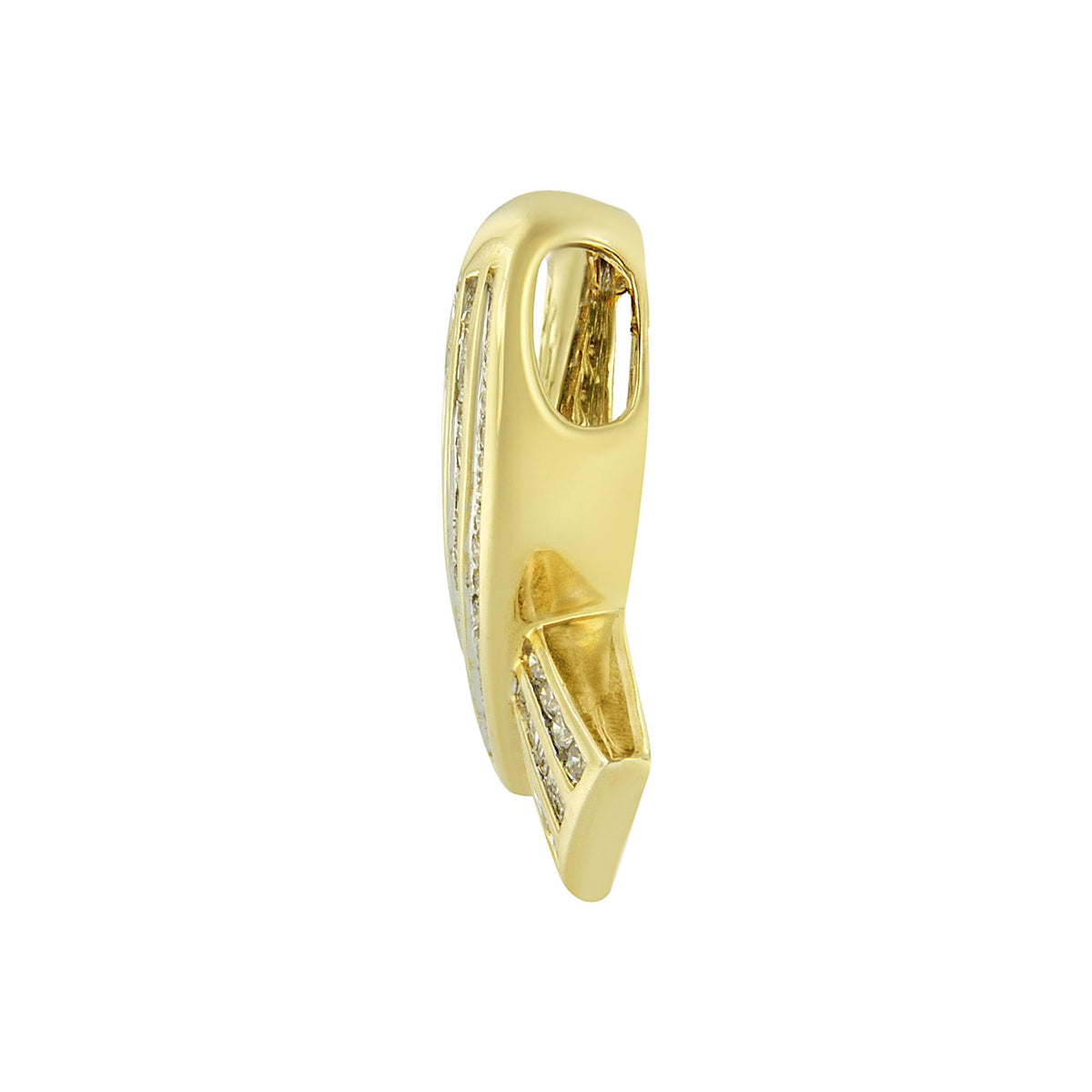 14K Yellow Gold Diamond Awareness Ribbon Pendant
