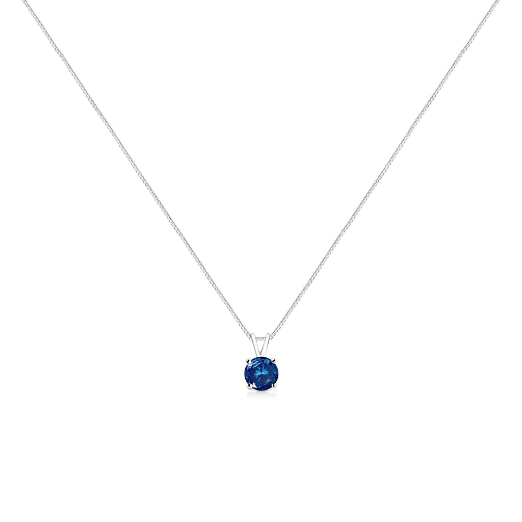 14K White Gold Lab Grown Coloured Diamond Solitaire Pendant Necklace