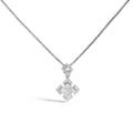 10K White Gold 1/5 Cttw Diamond Geometric Design Pendant Necklace