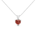 IGI Certified 14K White Gold Lab Grown Pink Heart Diamond Solitaire Necklace