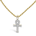 Men's Diamond Ankh Cross Pendant in 10K Yellow Gold
