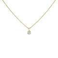 14K Yellow Gold Diamond Solitaire Martini Pendant Necklace