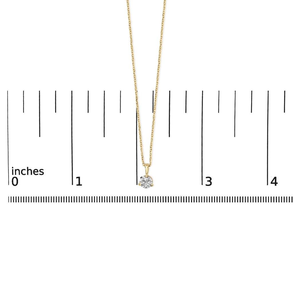 14K Yellow Gold Diamond Solitaire Martini Pendant Necklace