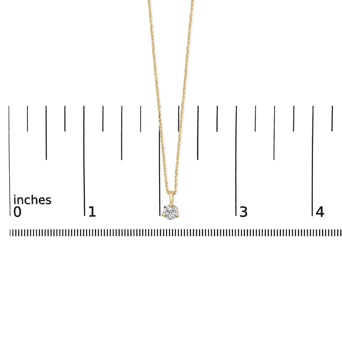 14K Yellow Gold Diamond Solitaire Martini Pendant Necklace