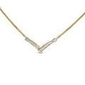10K Yellow and White Gold 1/2 Cttw Princess Cut Diamond Channel-Set “V” Shape 18" Franco Chain Necklace (H-I Color, SI2-I1 Clarity)