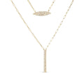 14K Yellow Gold Diamond Two-Strand Marquise & Bar Necklace