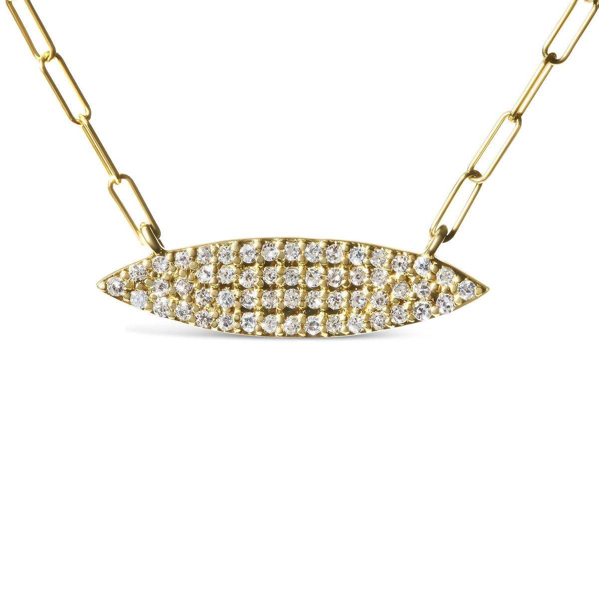 14K Yellow Gold Diamond Two-Strand Marquise & Bar Necklace