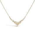 14K Yellow Gold Diamond Scattered V-Shape Necklace