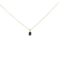 14K Gold 6x4MM Oval Shaped Gemstone Solitaire Pendant Necklace