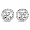 Men's Lab Grown Diamond Halo Cufflinks in 14K White Gold