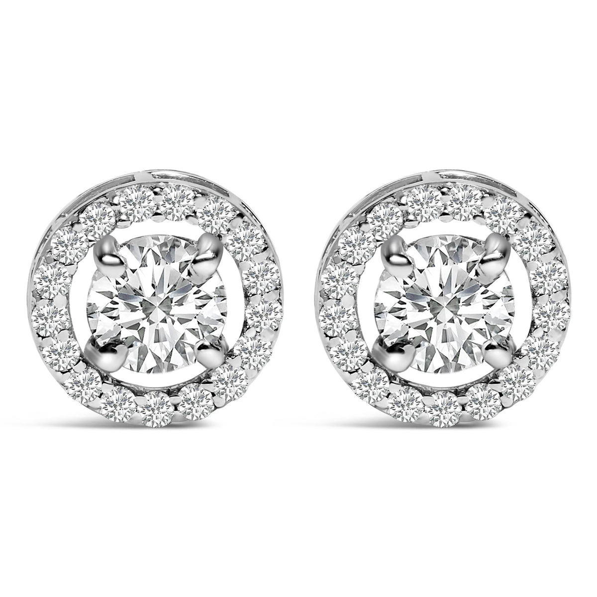 Men's Lab Grown Diamond Halo Cufflinks in 14K White Gold