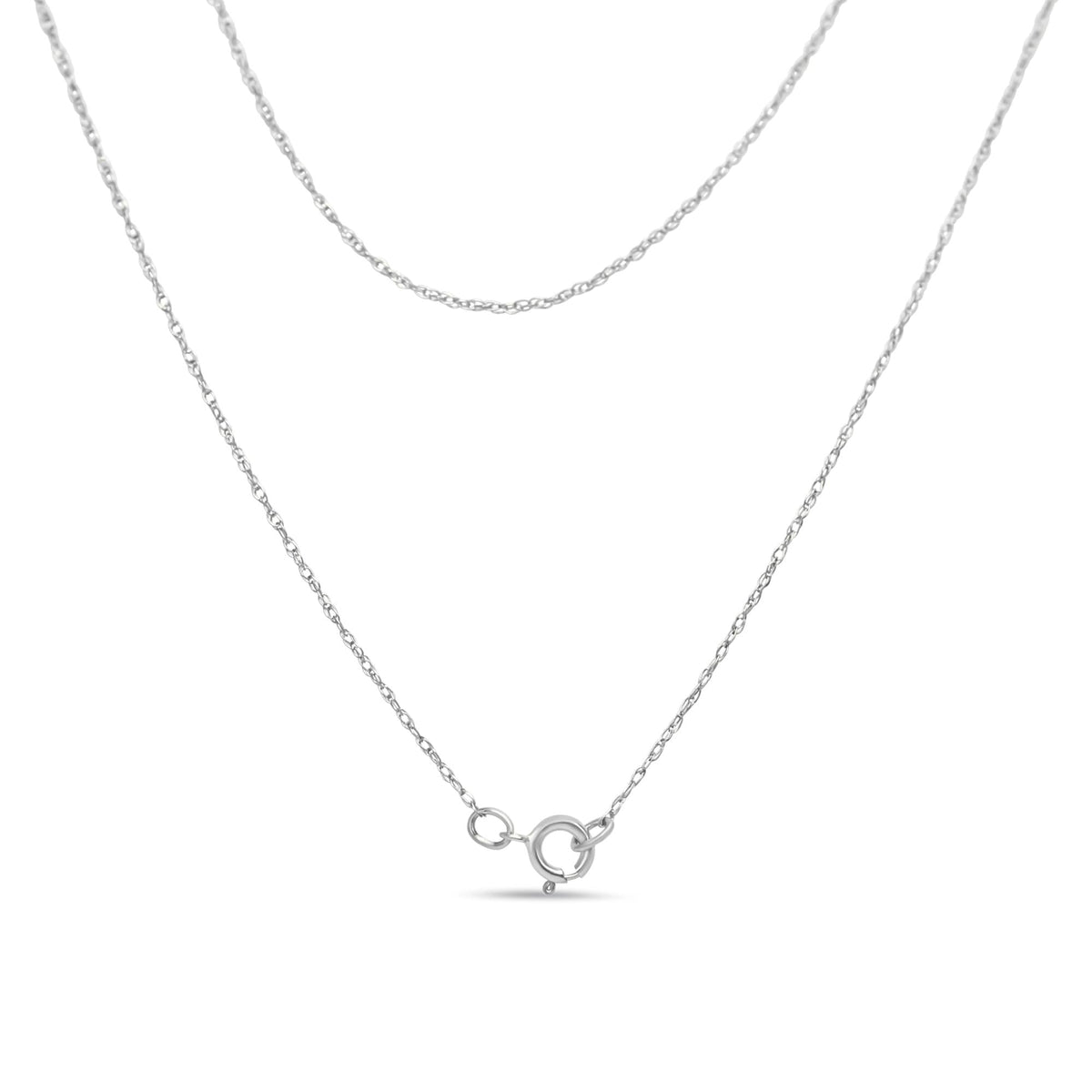14K White Gold Princess & Baguette Diamond Mixed Geometry Pendant Necklace
