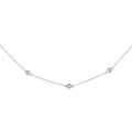 14K White Gold 1/2 Cttw Bezel Set Diamond Station Necklace